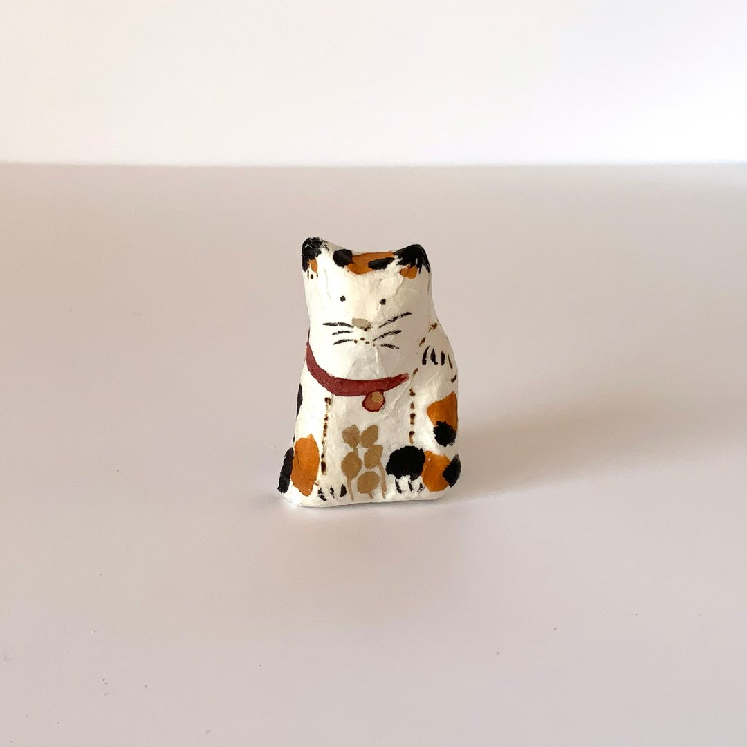 小招财猫 B 纸塑人偶 - 玩偶/公仔 - 纸 白色