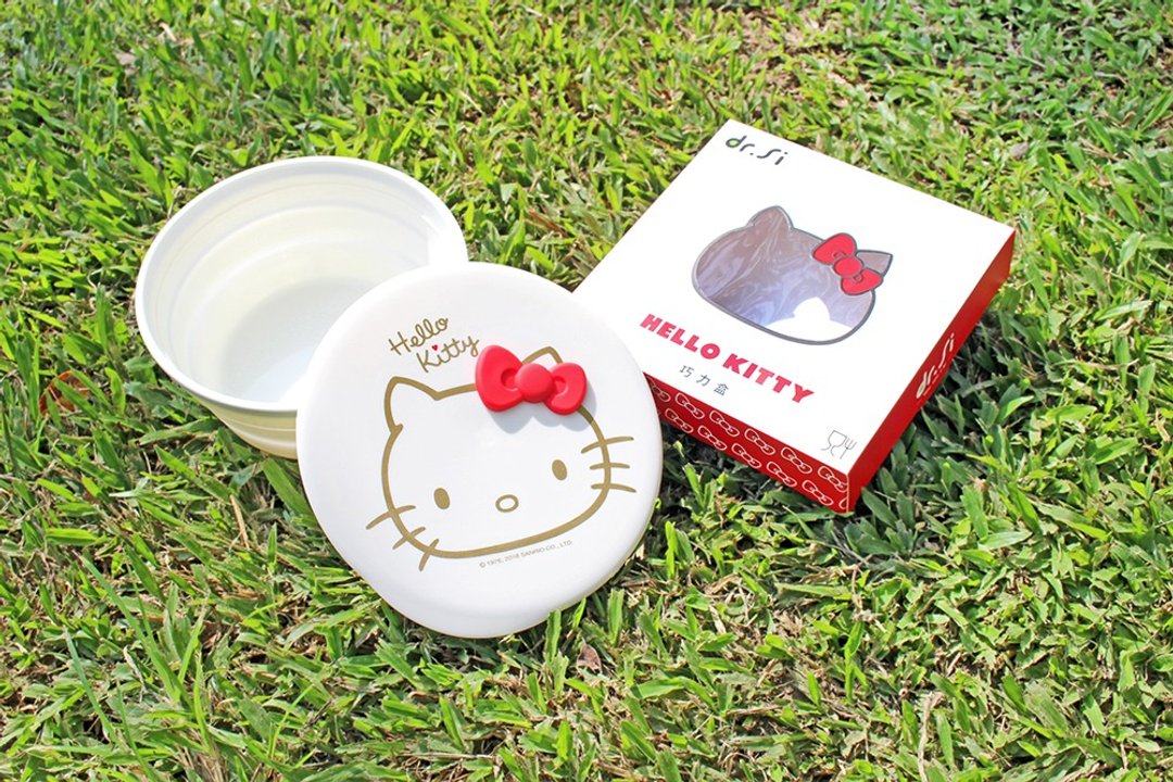 【HELLO KITTY硅宝巧力盒】折叠硅胶餐盒 冷冻 微波 环保便当盒 - 便当盒/饭盒 - 宝石 白色
