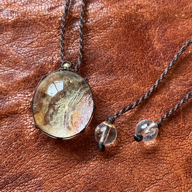 -Bare skin- 花园水晶编织项链 - 项链 - 宝石 咖啡色