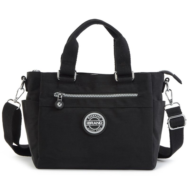 盔甲黑银拉链_两用随身托特包_最强收纳有拉链可斜背_可调背带 - 手提包/手提袋 - 防水材质 黑色