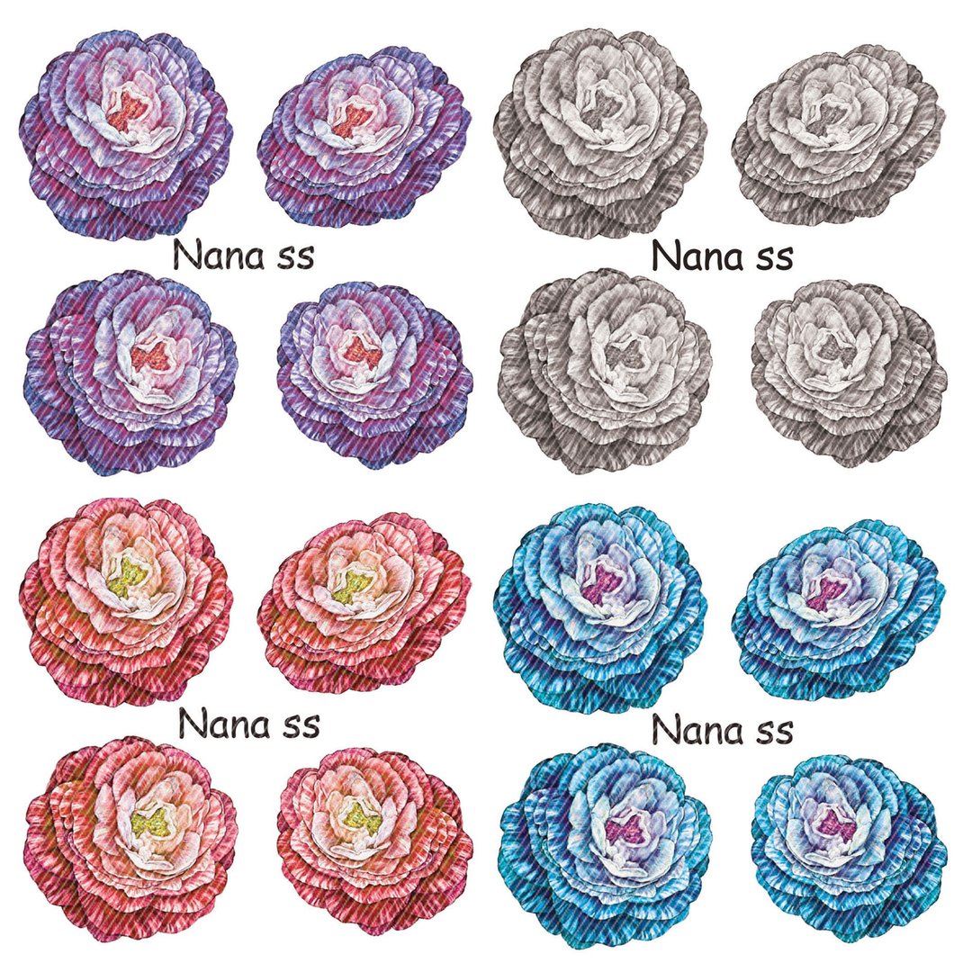 Unoia 花朵贴纸 4款组合 (nanass) - 贴纸 - 纸 多色