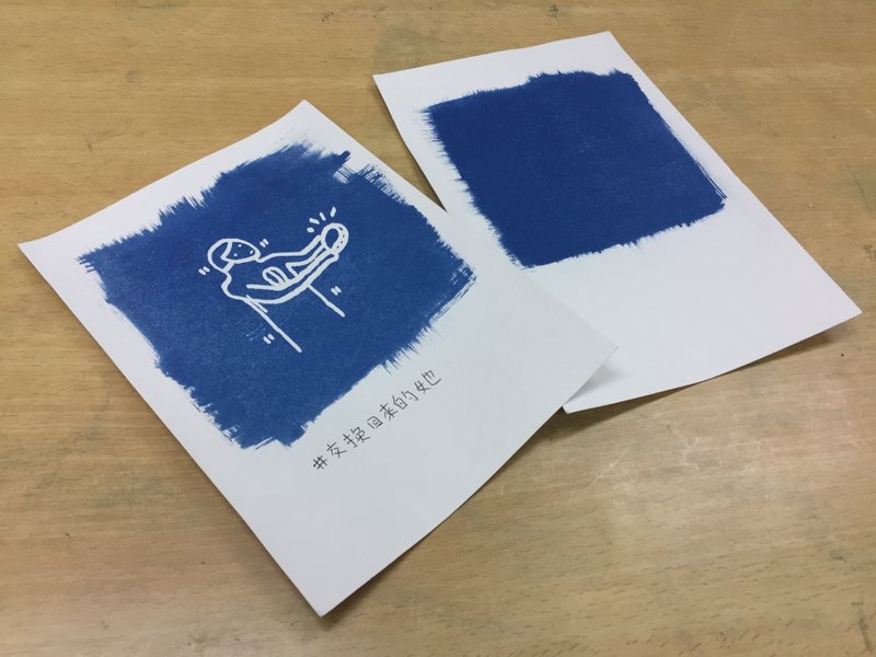 含蓄 X Blackcred限量联乘作品 回信 蓝晒笔记本及蓝晒明信片两张 - 笔记本/手帐 - 纸 蓝色