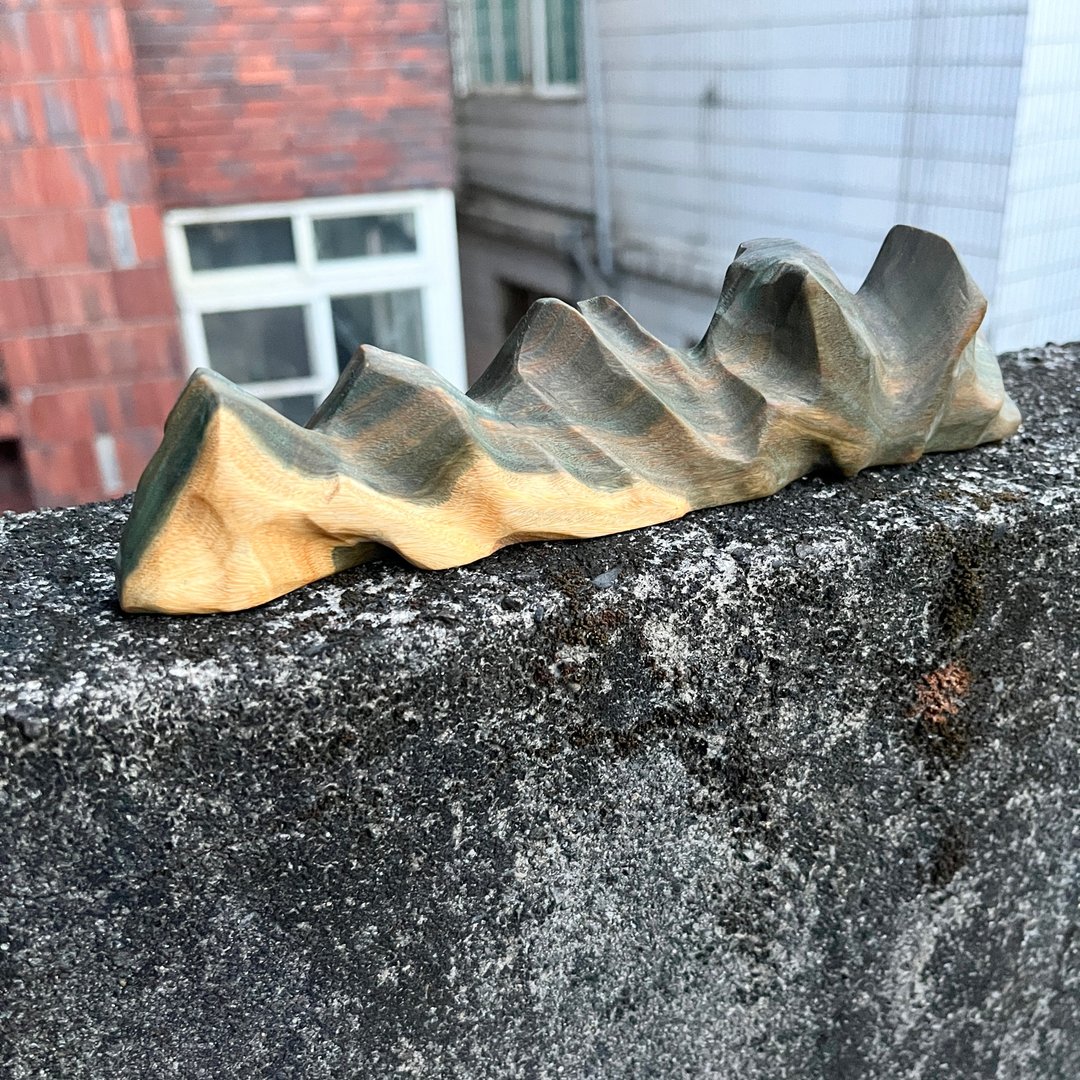 心山系列　列巅　绿檀摆件　收藏艺品　家饰摆件　雕刻件 - 摆饰 - 木头 绿色