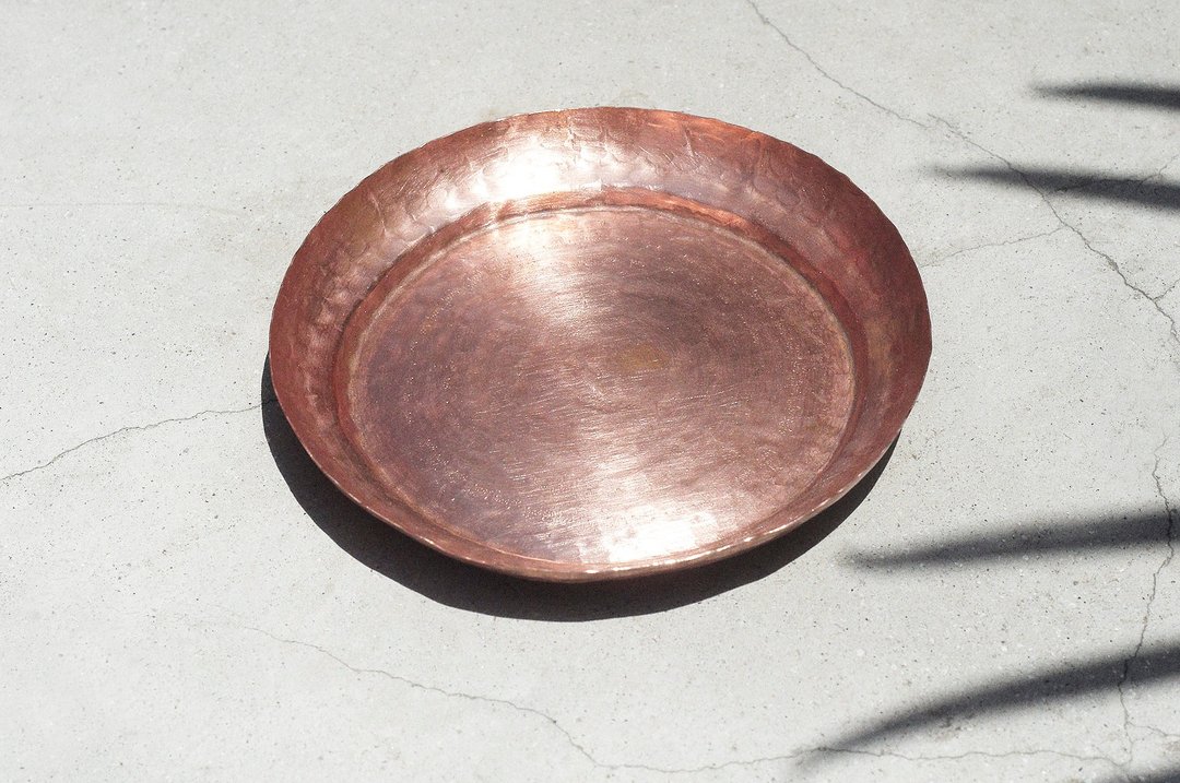 手工红铜盘 复古手工铜饰品盘 简约铜小碟 手工铜盘 置物盘 杯垫 - 浅碟/小碟子 - 其他金属 金色
