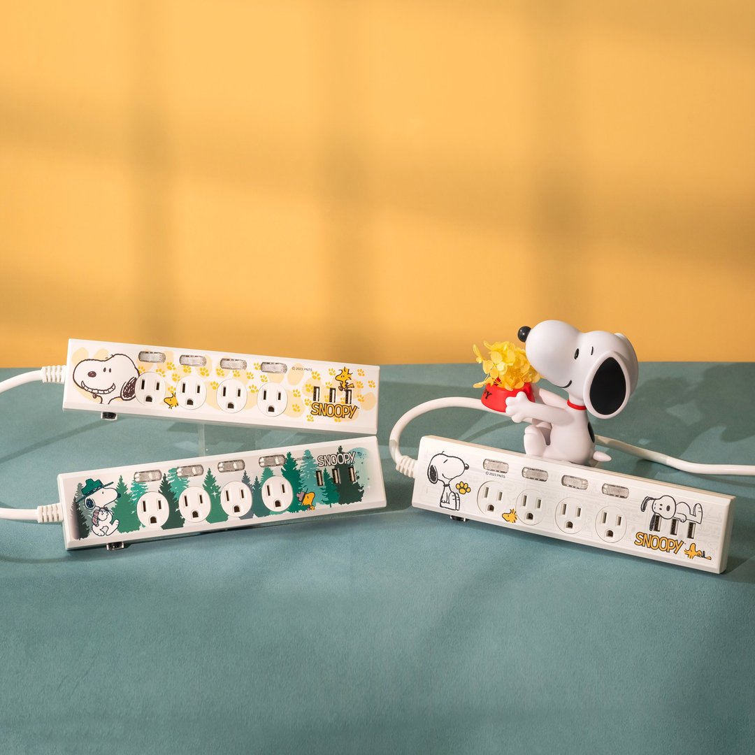 现货【新品上市】史努比四开四插3USB延长用电源线 三款任选 - 数码小物 - 其他材质 多色