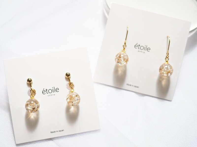 施华洛世奇圆顶短款 SDSS-05 耳环 - 耳环/耳夹 - 树脂 金色