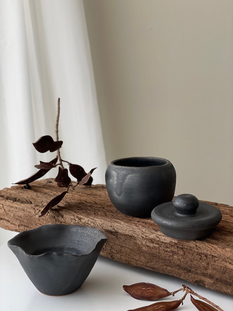 釉烧黑-茶杯兄弟 - 茶具/茶杯 - 陶 黑色