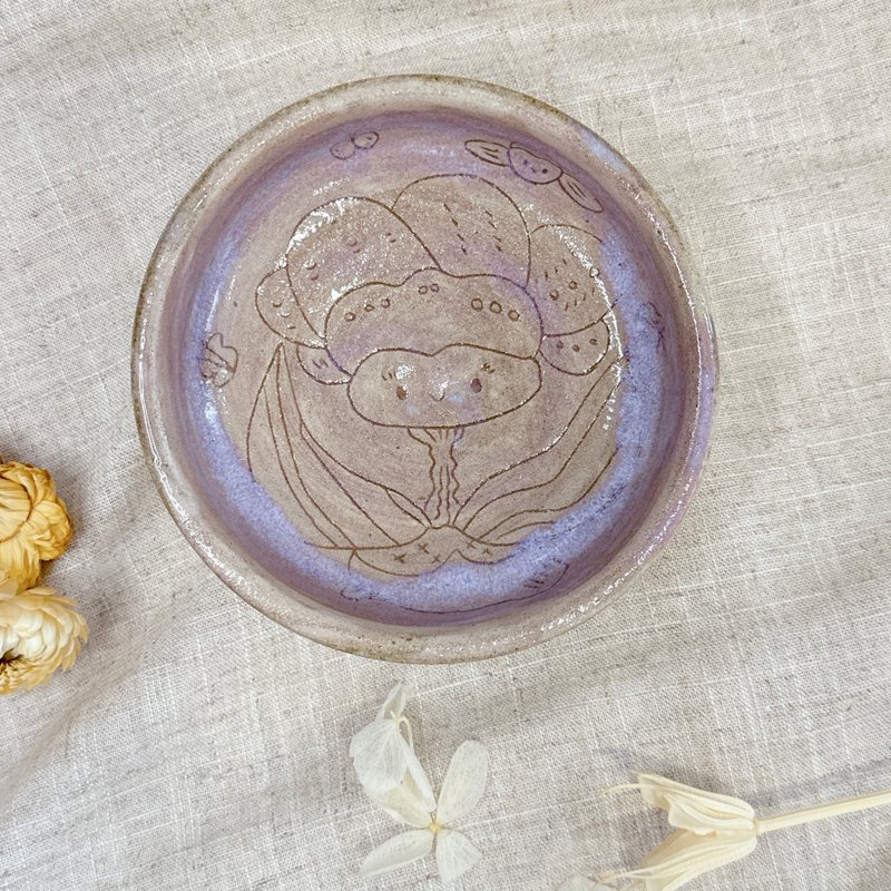 小花精灵 小小餐盘 - 盘子/餐盘/盘架 - 陶 紫色