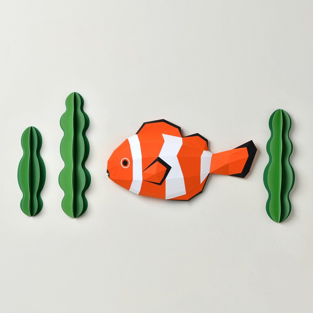 3D纸模型-DIY动手做-海洋系列-小丑鱼-海洋生物 摆设 挂饰 - 木工/竹艺/纸艺 - 纸 多色