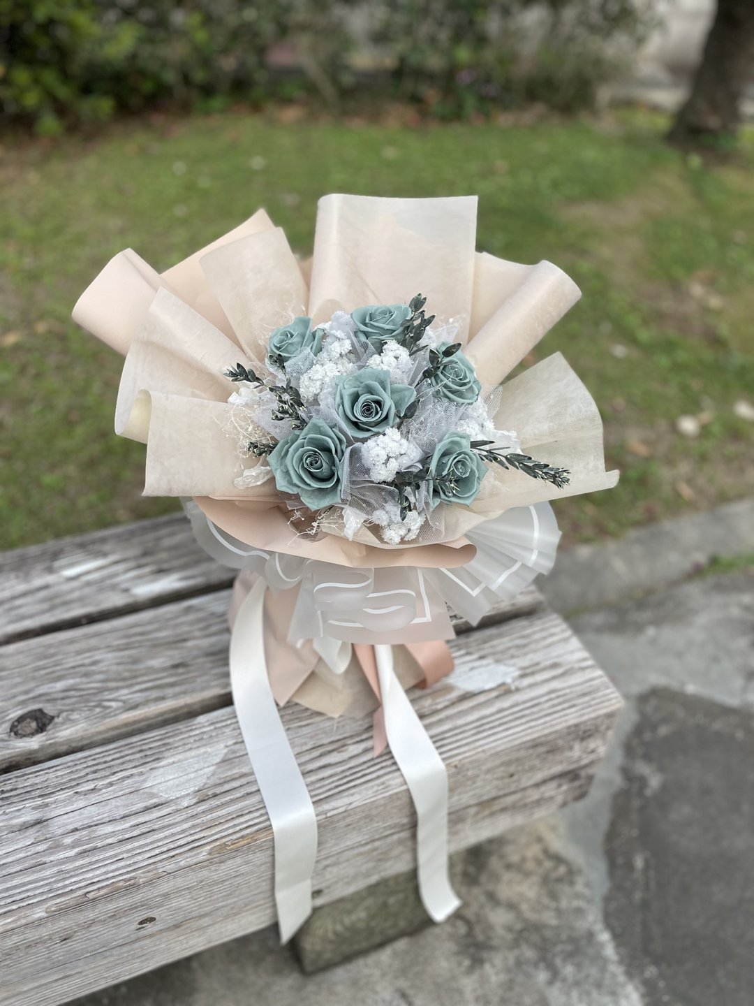 永生玫瑰花束 求婚花束 - 干燥花/捧花 - 植物．花 绿色