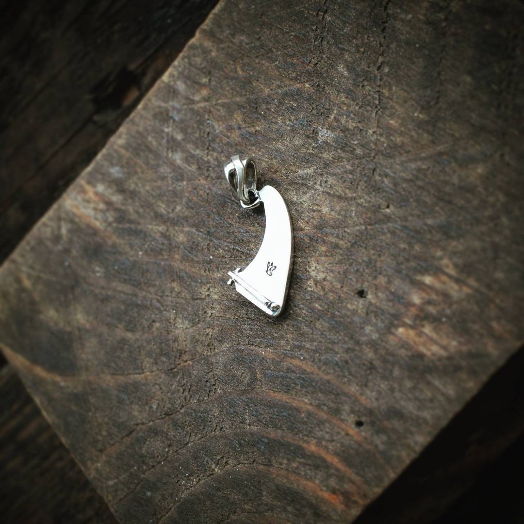 迷你冲浪板舵 925银坠 mini Surf board Fin - 项链 - 纯银 银色
