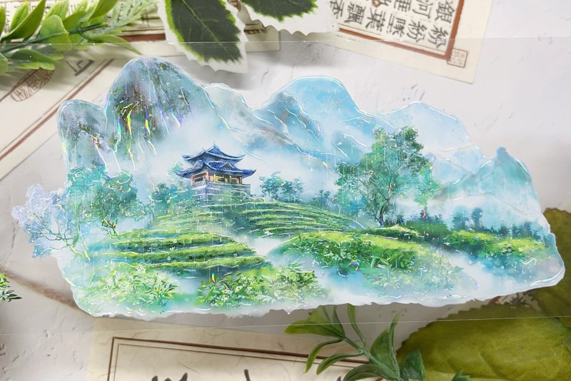 茶山晓雾 PET 紙膠帶 贝壳光 10米卷 - 纸胶带 - 其他材质 