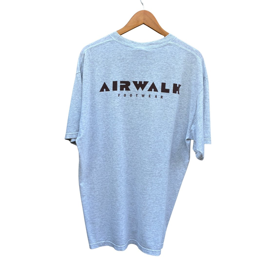 复古 90 年代 Airwalk Footwear 灰麻 T 恤 XL - 男装上衣/T 恤 - 棉 灰色
