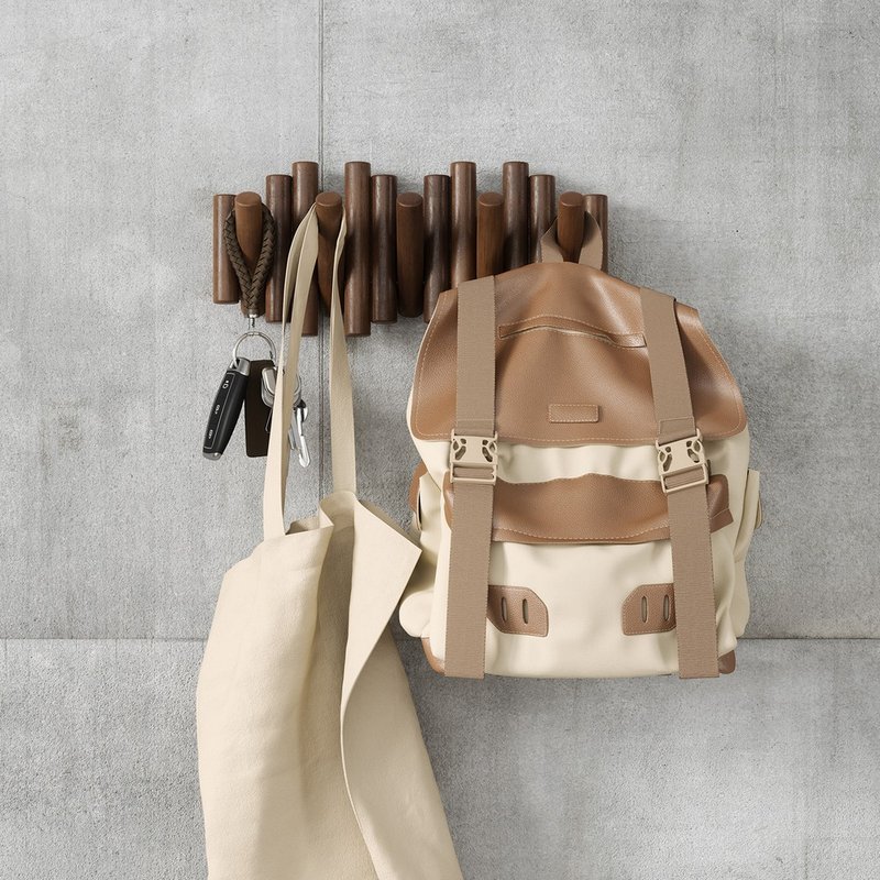 【Umbra】Picket壁挂式挂勾收纳架(摩卡木篱) | 墙壁挂勾 挂勾架 - 衣架/挂勾 - 其他金属 