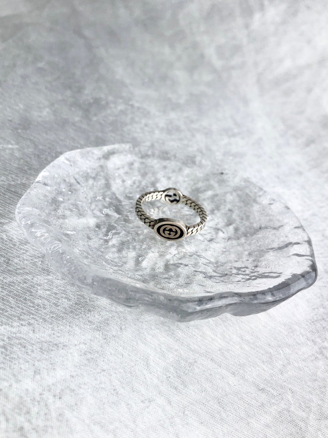 【 日本直送 名牌中古包 】GUCCI 古驰 双G 925银 戒指 银色 SILVER925 21号 古董 ixcu5n - 戒指 - 纯银 银色