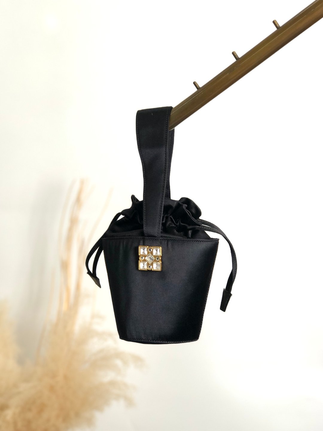 【 日本直送 名牌中古包 】CELINE 赛琳 手提包 黑色 缀饰 尼龙 迷你包 vintage 古董 老品 gp8dh4 - 手提包/手提袋 - 尼龙 黑色