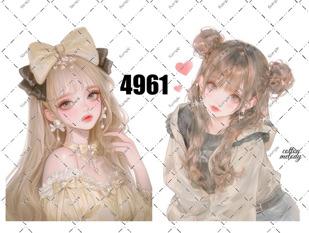 original sticker no.4961 人物贴纸 原创贴纸 原创人物贴纸 装饰贴纸 cotton melody - 贴纸 - 纸 