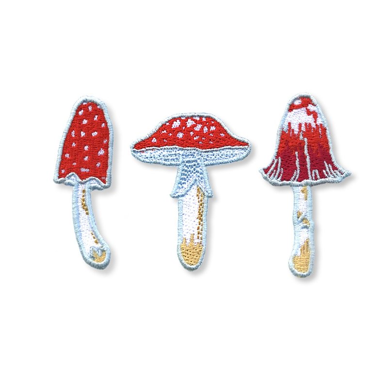 MUSHROOMS PATCH JUNGLE COLLECTION - 徽章/别针 - 绣线 红色