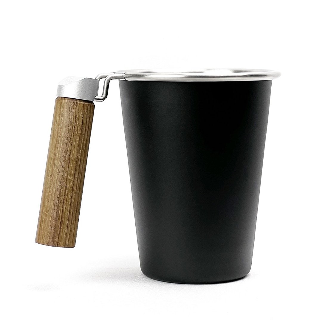 木柄iO杯 (黑夜) - 咖啡杯/马克杯 - 不锈钢 黑色