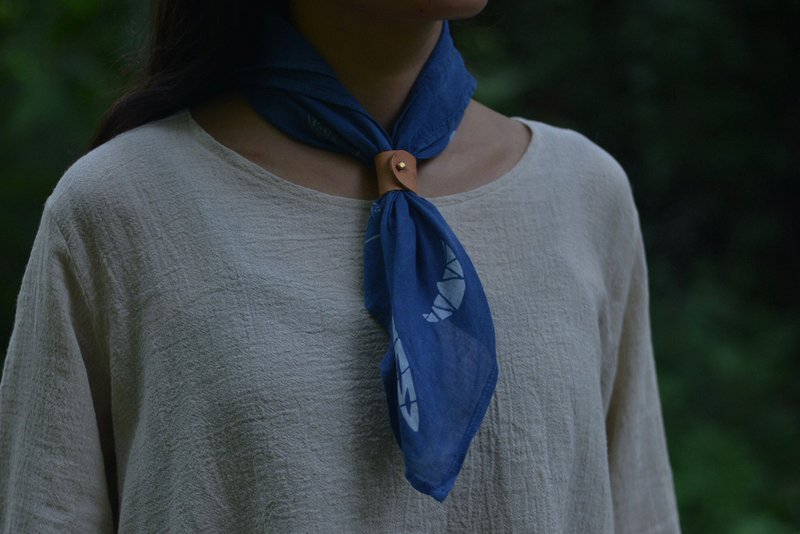 Leather Woggle - 丝巾 - 真皮 咖啡色