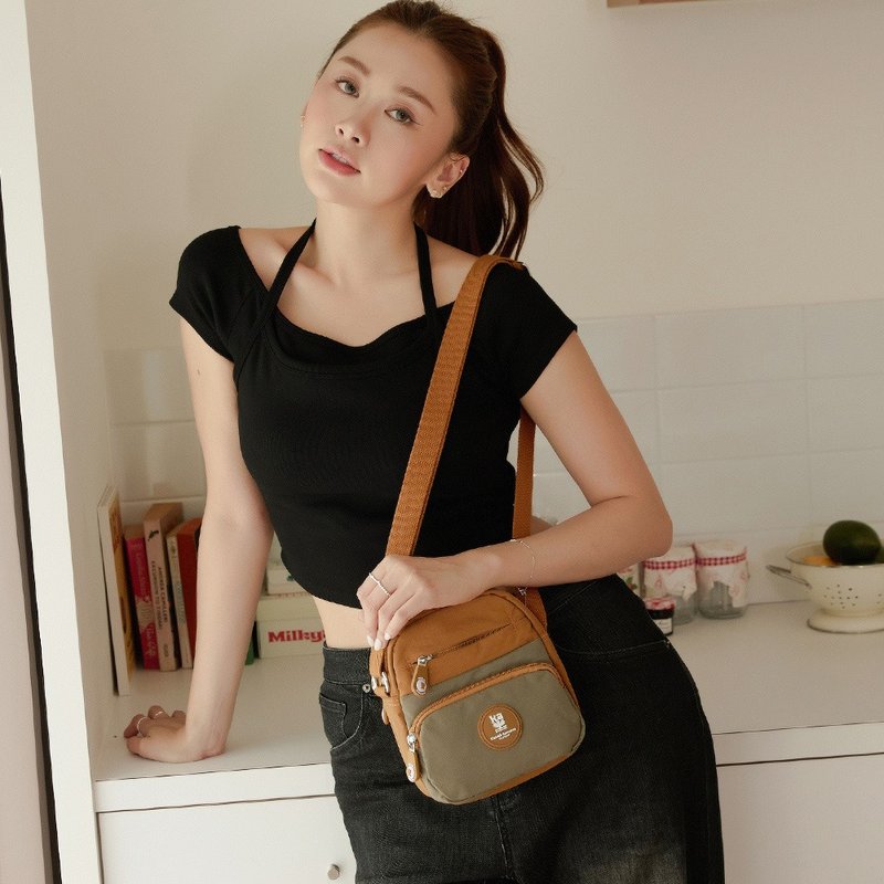 【Kinloch Anderson】Mousse 机能斜侧包-夕阳橘 - 侧背包/斜挎包 - 尼龙 橘色