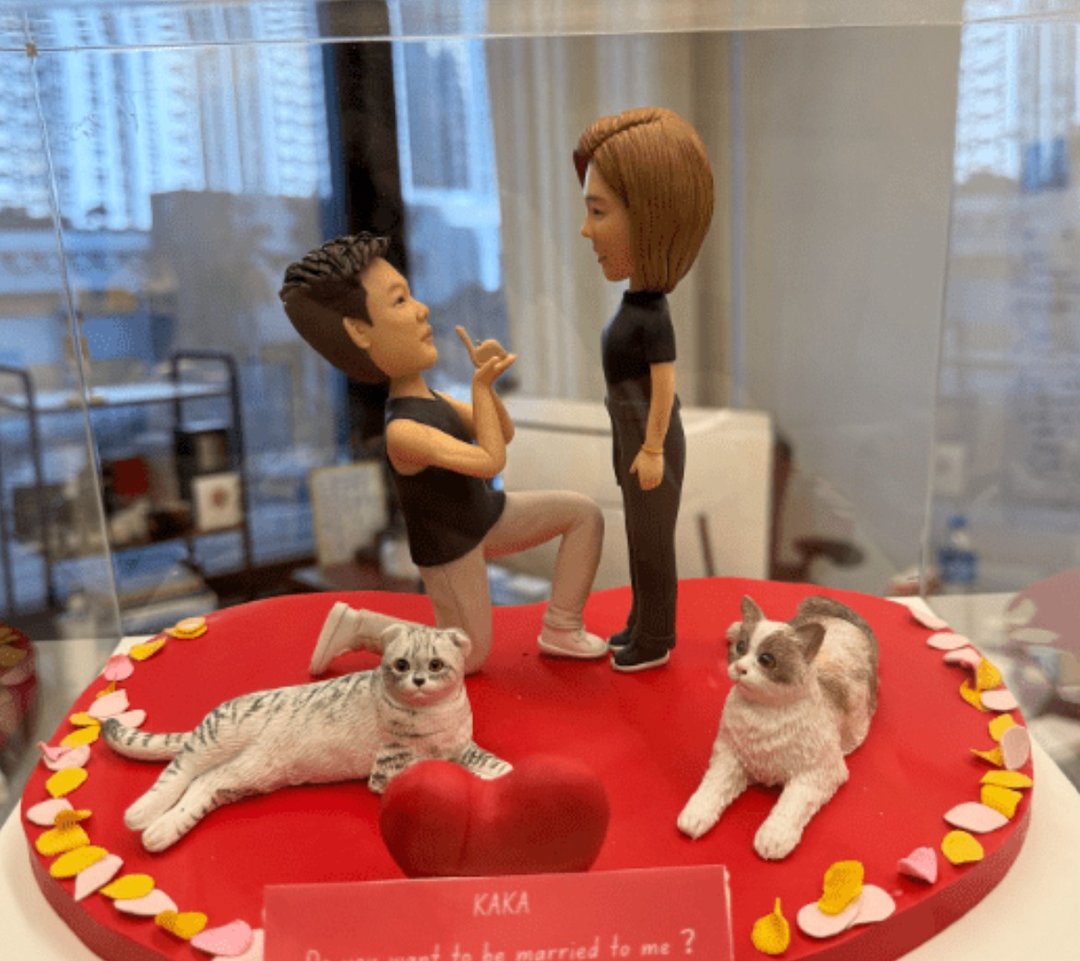 【求婚系列丨写实宠物】求婚惊喜丨结婚纪念丨猫咪丨狗狗 - 玩偶/公仔 - 粘土 多色