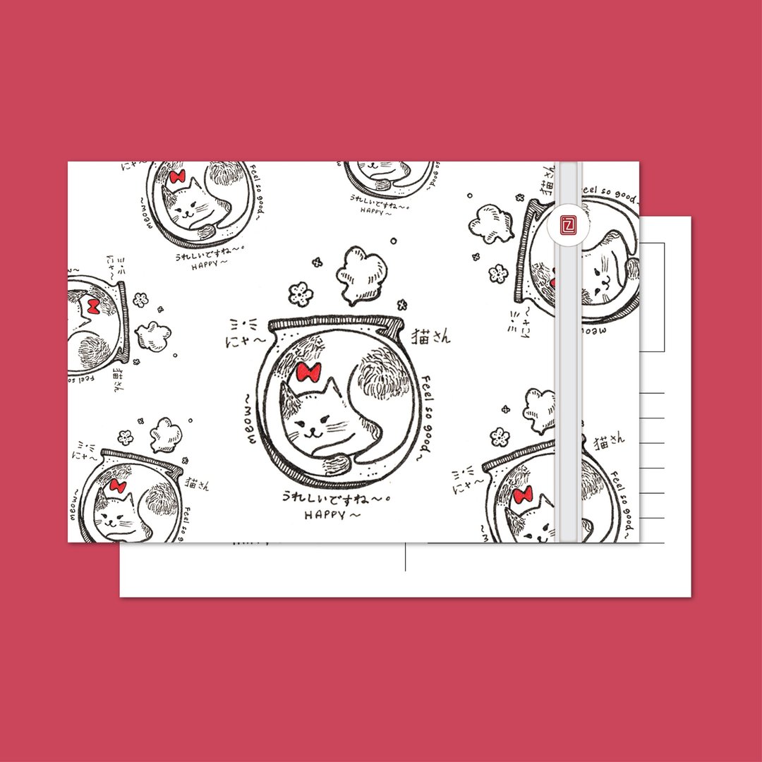 Digital File Download, Printable Instant Cat Postcard Ver.6 4x6 inches - 卡片/明信片 - 纸 