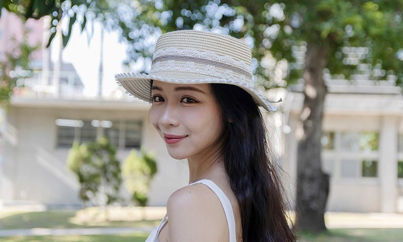 Unni典雅精灵草帽-编织帽 帽子 登山帽 草帽 防晒 straw hat 透气 - 帽子 - 植物．花 金色