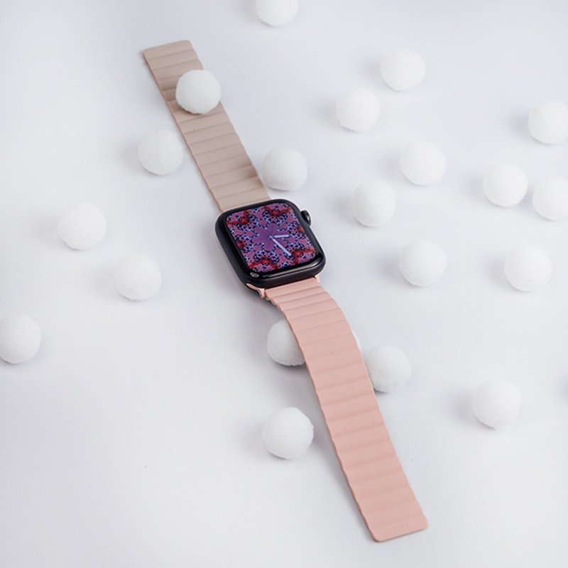 Revix Apple Watch 双色防水硅胶磁吸表带-粉米 - 表带 - 硅胶 粉红色