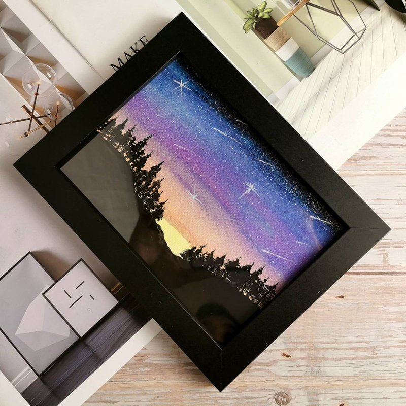 【高雄场】下班随手作 | 水彩星空画 - 插画/绘画/写字 - 颜料 