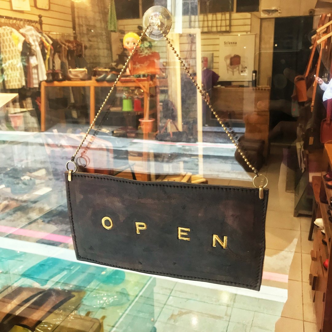 开店道具-真皮门口告示牌open.close - 画框/相框 - 真皮 咖啡色