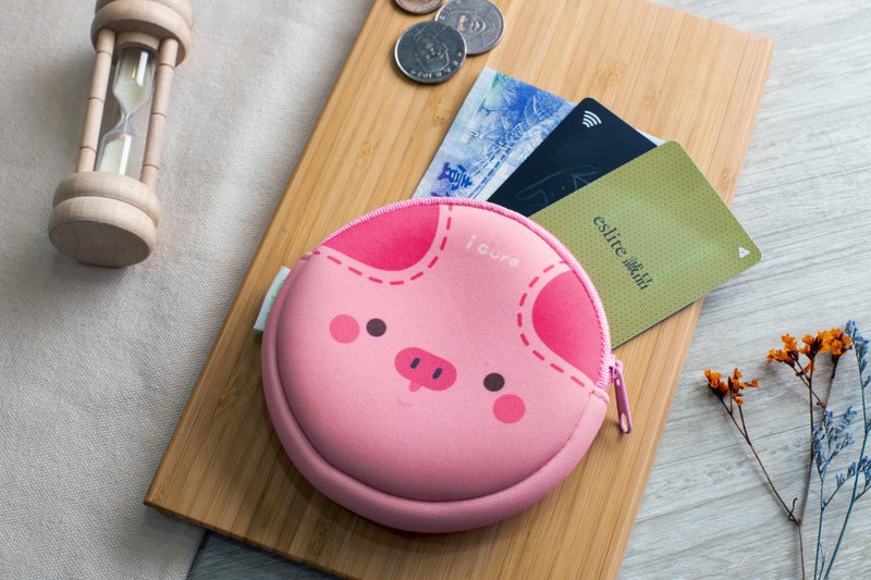 零钱包/钱包- 满满猪 A4 /防泼水/可放卡片 - 零钱包 - 防水材质 粉红色