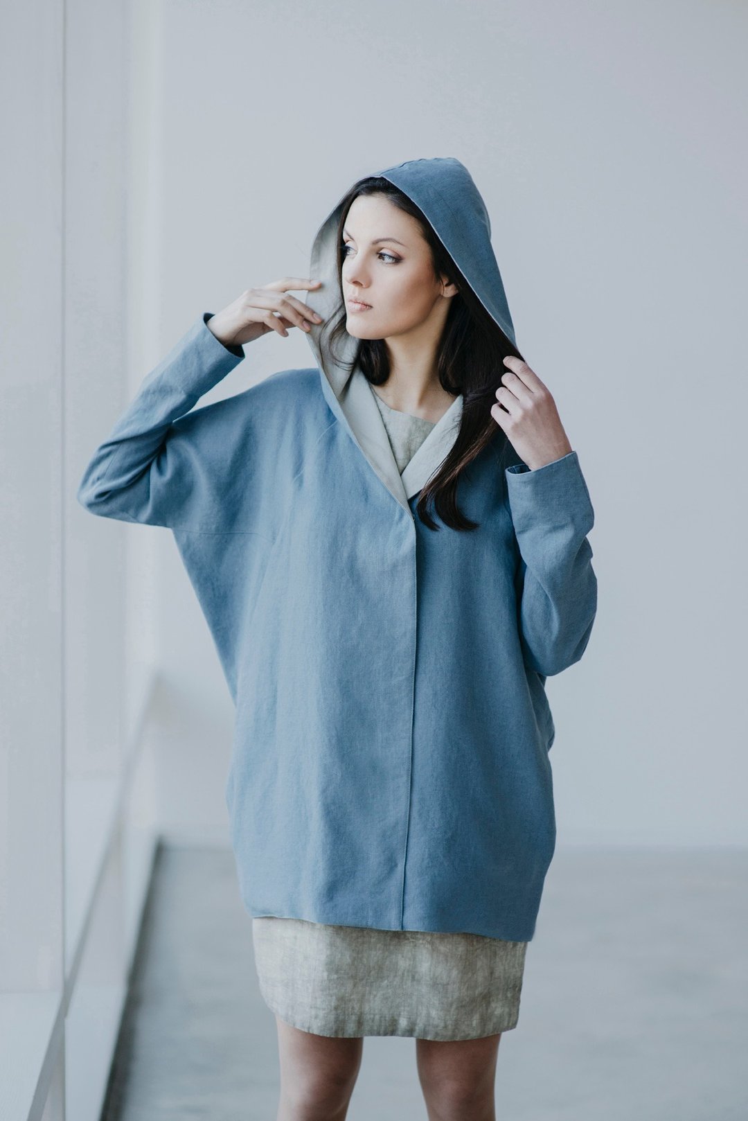 Linen Jacket With Hood Motumo - 15SV2 - 女装休闲/机能外套 - 亚麻 多色