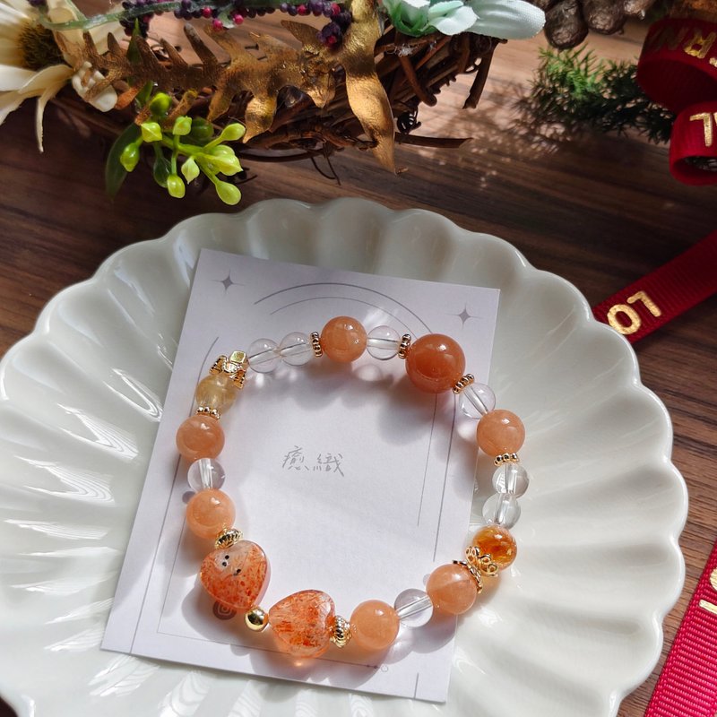 【金太阳 x橙月光x白水晶 手链】正能量爆表 - 手链/手环 - 水晶 橘色