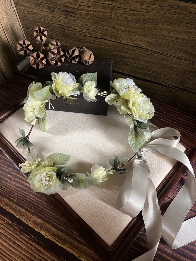 油画里的花园 豆蔻少女纱花花环 - 胸花/手腕花 - 丝．绢 