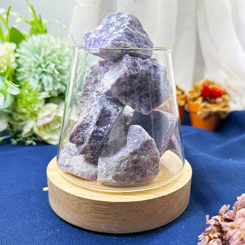 【MU 工坊】紫丁香紫云母扩香石夜灯/水晶扩香灯/碎石/室内香薰/净 - 香薰/精油/线香 - 其他材质 