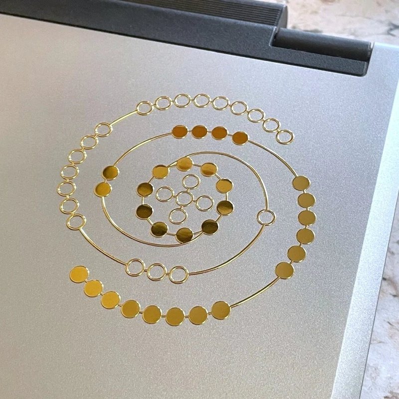 【独家设计】金属贴纸 河图 8厘米 | 古代宇宙图 | 能量贴纸 - 贴纸 - 其他金属 金色