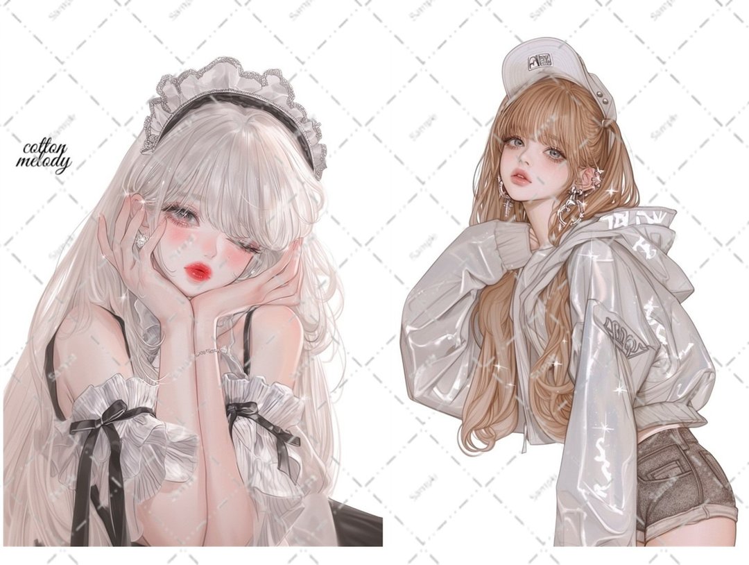 original sticker no.6354 人物贴纸 原创贴纸 女孩贴纸 原创人物贴纸 - 贴纸 - 纸 