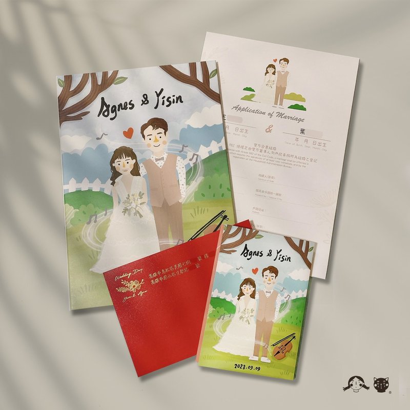 结婚证书夹(含内里两张证书)(定制订购) - 卡片/明信片 - 纸 白色