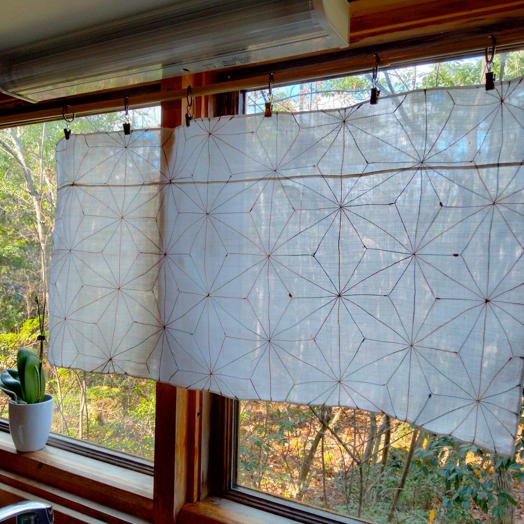 麻叶纹样咖啡窗帘　定制制作 - 其他 - 棉 