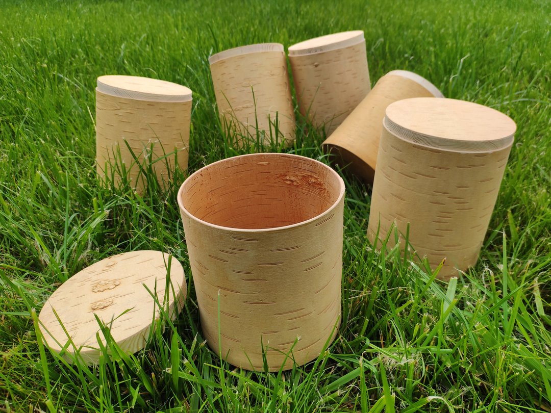 Birch bark box, birch bark canister, tea box - 调味罐/酱料瓶 - 木头 