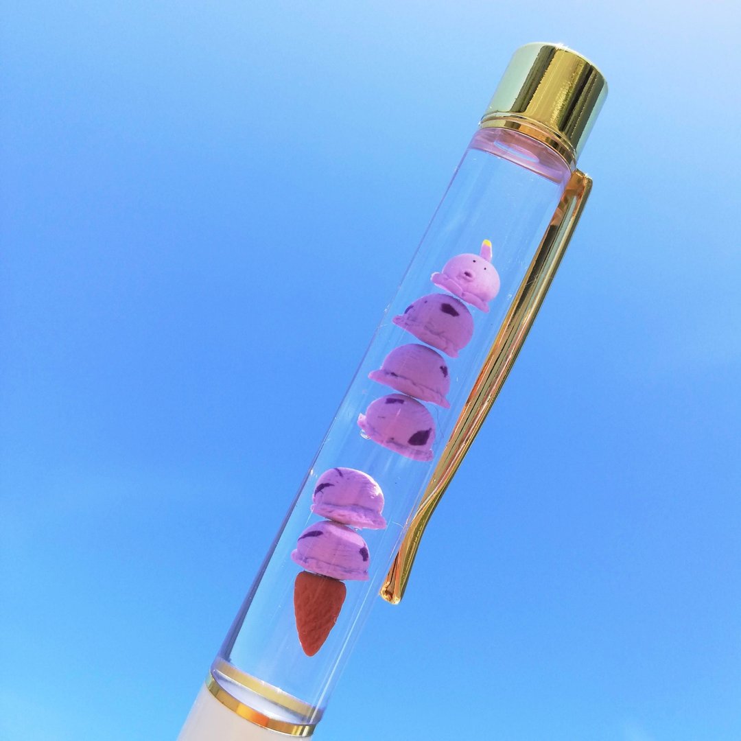 混入的宇宙人冰淇淋 笔 - 钢珠笔 - 粘土 紫色