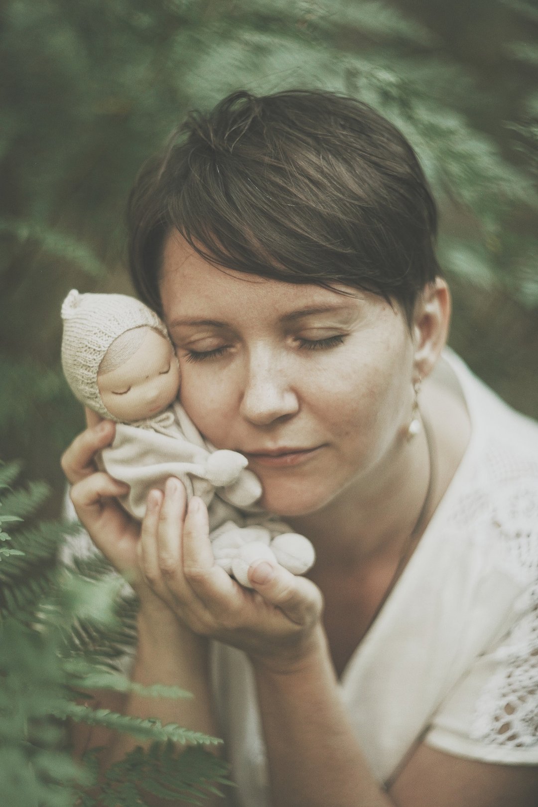 Waldorf baby doll Soft baby doll First doll Baby shower gift - 玩具/玩偶 - 羊毛 灰色