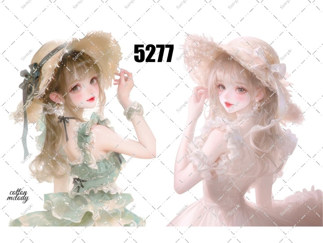original sticker no.5277 人物贴纸 原创贴纸 原创人物贴纸 装饰贴纸 cotton melody - 贴纸 - 纸 