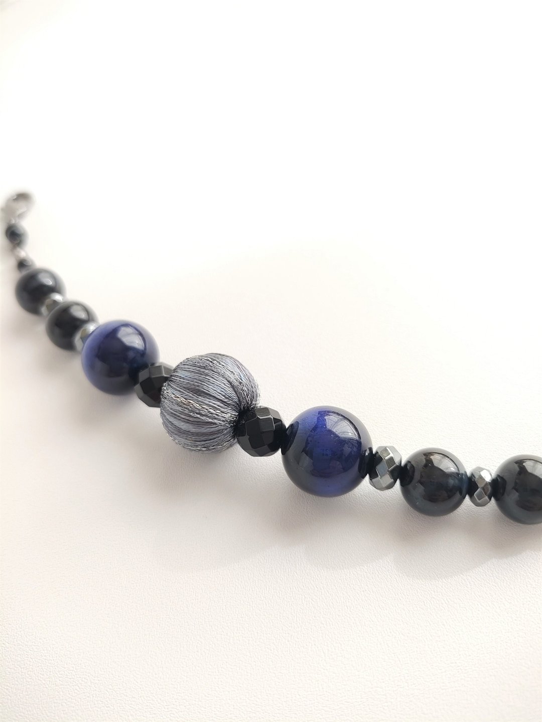 Natural Stone Magnetic Haori String #06 / Kimono Accessory / Blue Haori String - 其他 - 宝石 多色