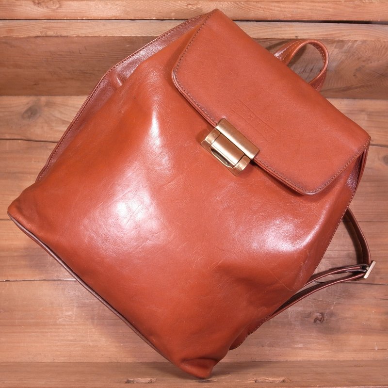 [ 老骨头 ] Texier 酒红色 后背包 VINTAGE - 后背包/双肩包 - 真皮 红色