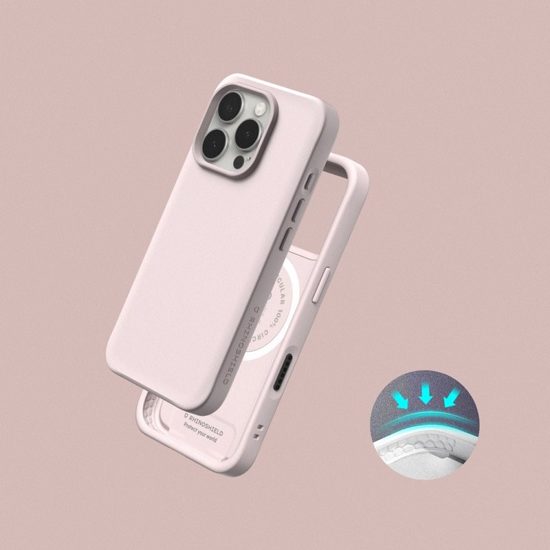 SolidX(MagSafe兼容)强化吸震缓冲防摔手机壳/雪酪粉 for 16系列 - 手机壳/手机套 - 塑料 