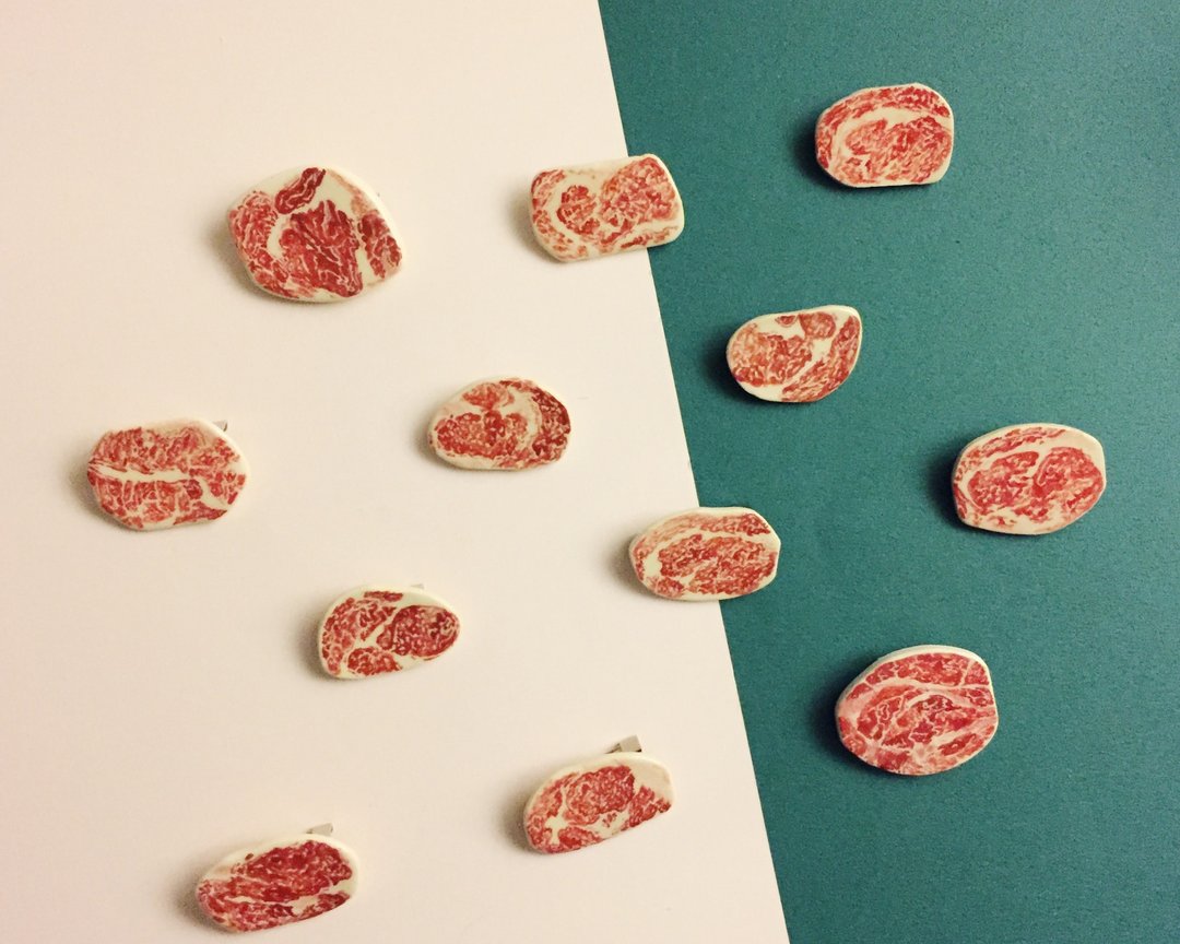 心头肉 别针 6件包邮 - 胸针 - 陶 红色