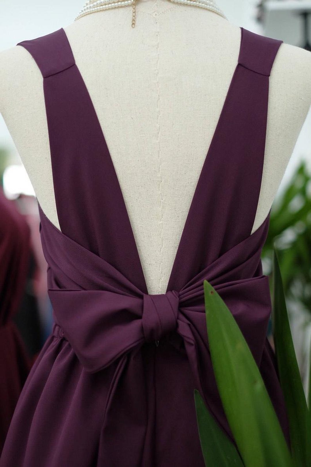 Purple Plum Dress Bridesmaid dress backless party Cocktail short dress - 晚装/礼服 - 聚酯纤维 紫色