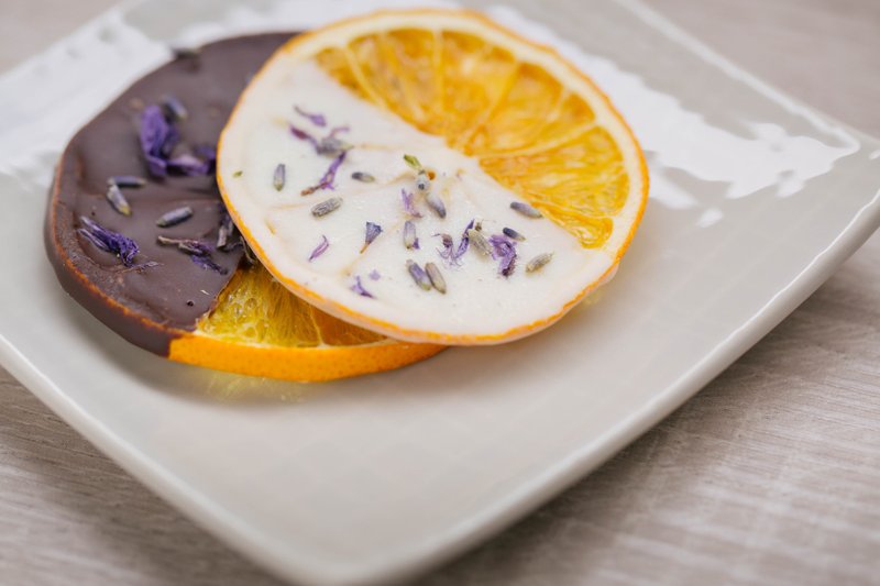 浪漫香片2入-薰衣草巧克力橙片 - 巧克力 - 新鲜食材 紫色